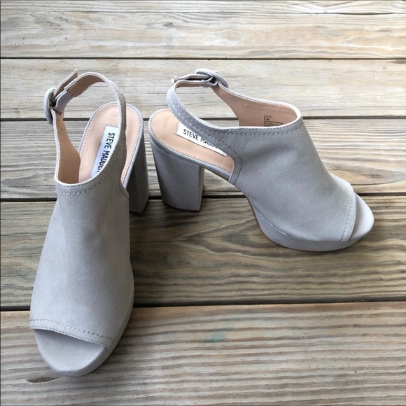 Steve Madden Shoes - Steve Madden Slyye Gray Suede Platform Heels